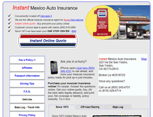 Tablet Screenshot of instantmexicoinsurance.com
